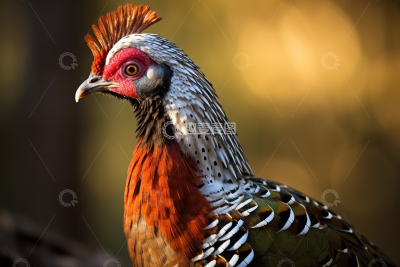 高清大图下载【趣麦麦图】一只野鸡特写