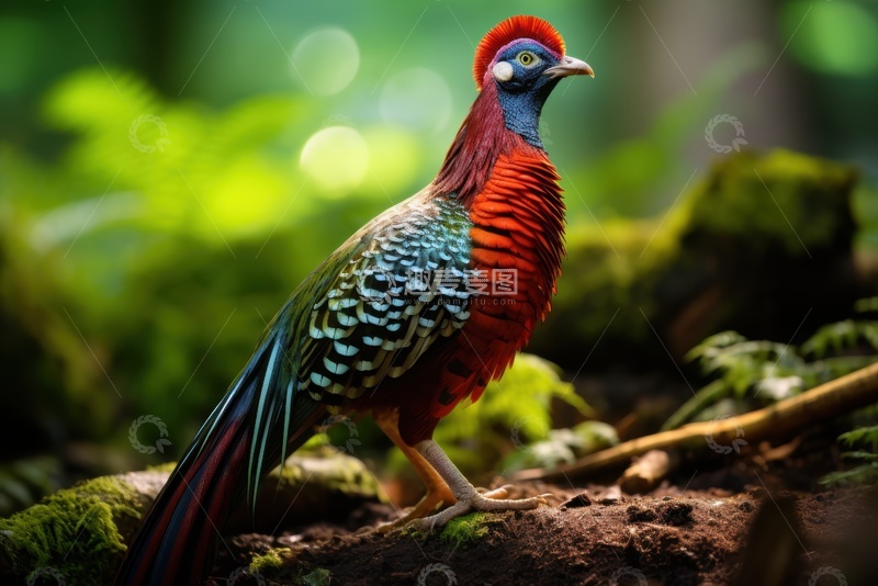 高清大图下载【趣麦麦图】一只花毛野山鸡1