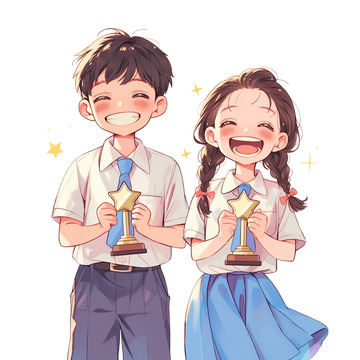 人物学生领奖免抠元素4