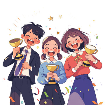 人物学生领奖免抠元素3