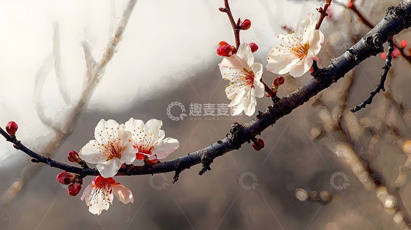 高清大图下载【趣麦麦图】春日要盛开的桃花3