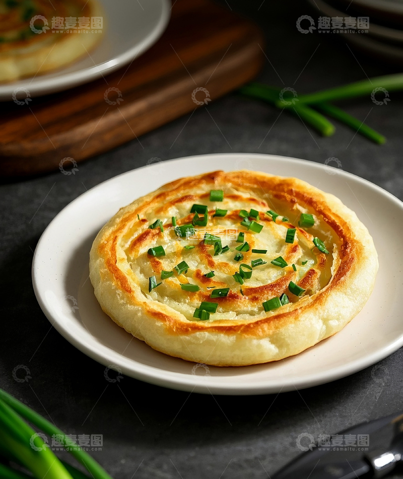 高清大图下载【趣麦麦图】传统面食葱油饼2