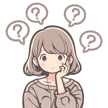 人物女孩思考免抠元素