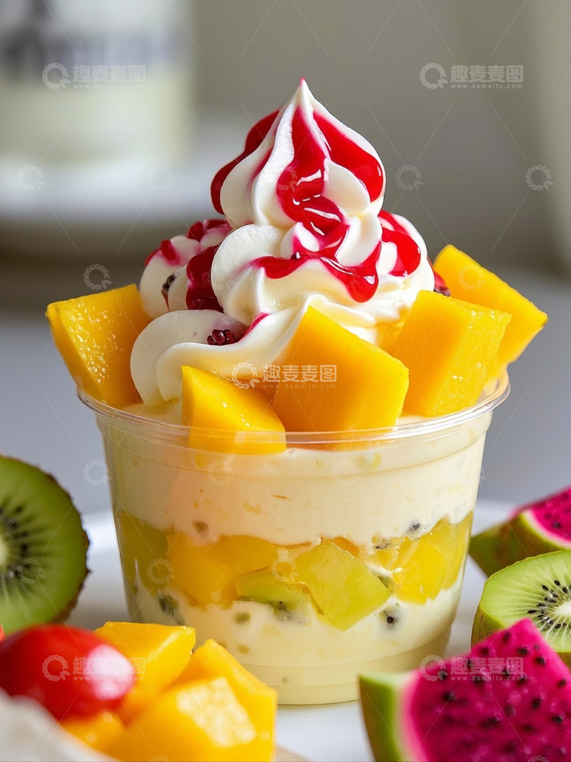 高清大图下载【趣麦麦图】美味水果雪顶