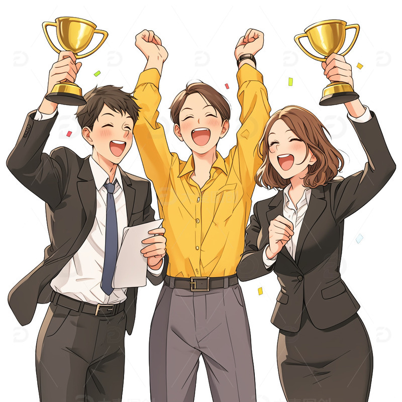 高清大图下载【趣麦麦图】人物商务办公人士领奖免抠元素4