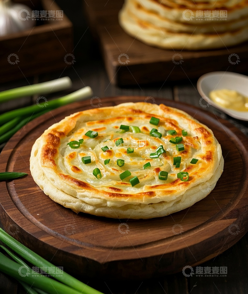 高清大图下载【趣麦麦图】传统面食葱油饼1