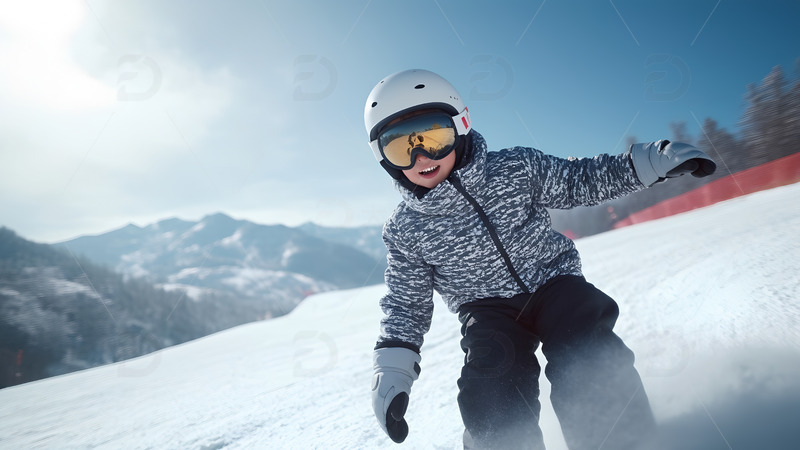 高清大图下载【趣麦麦图】滑雪场滑雪的人人物摄影图