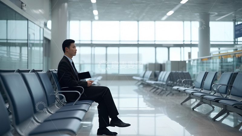 高清大图下载【趣麦麦图】车站候车室等车的人人物摄影图1
