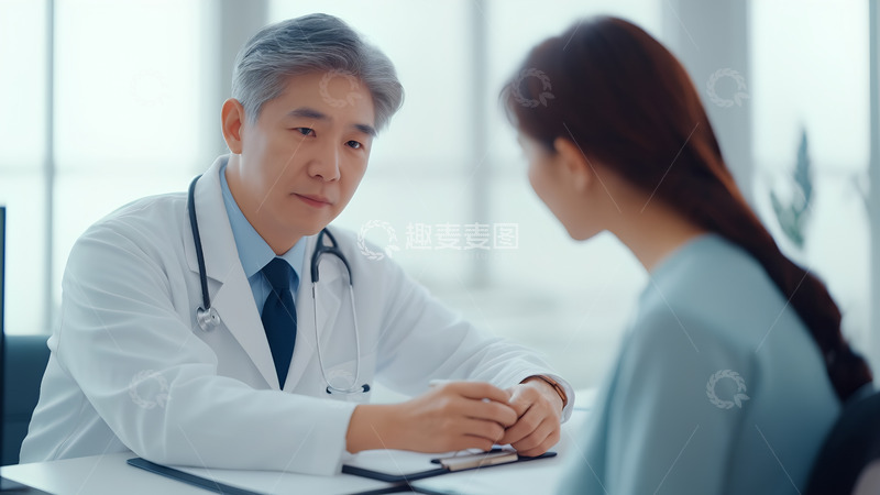 高清大图下载【趣麦麦图】正在看诊的医生医院人像摄影图