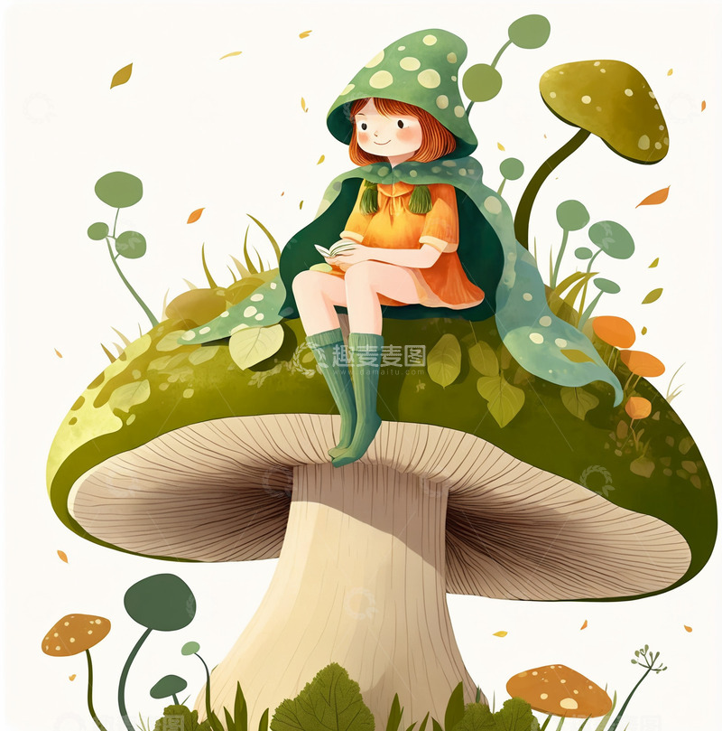 高清大图下载【趣麦麦图】森系蘑菇少女14