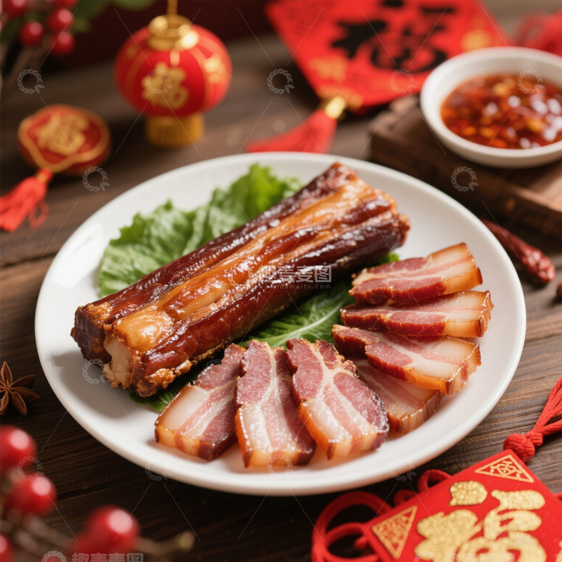 高清大图下载【趣麦麦图】春节腊肉美食摄影1