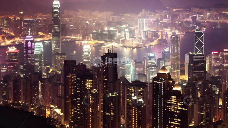 高清大图下载【趣麦麦图】城市璀璨灯光夜色