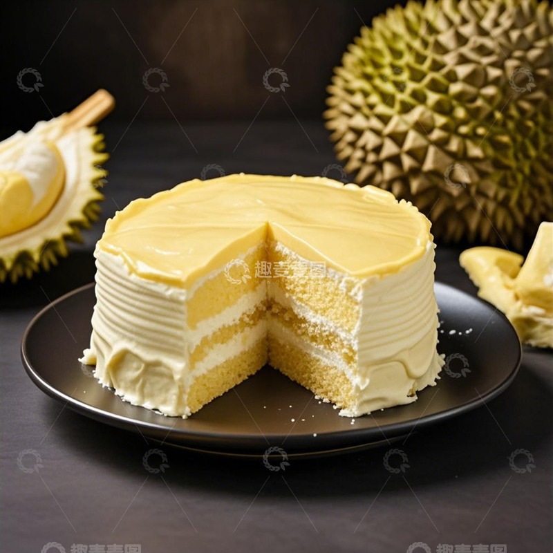 高清大图下载【趣麦麦图】好吃的榴莲蛋糕美食