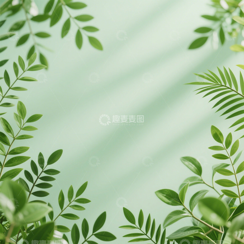 高清大图下载【趣麦麦图】春天绿色清新植物背景