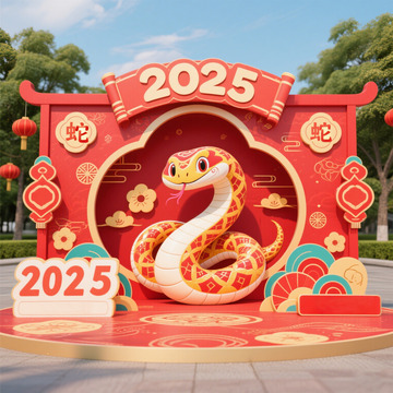 2025年蛇年拍照美陈背景板