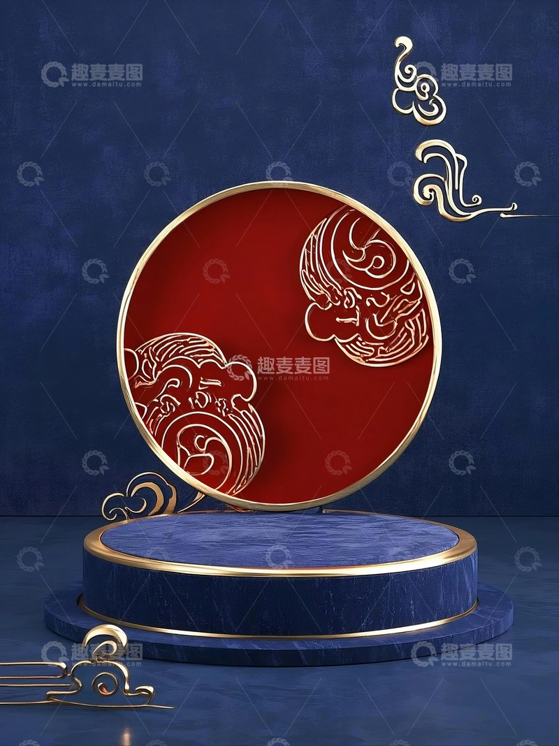 高清大图下载【趣麦麦图】国潮电商产品展示台