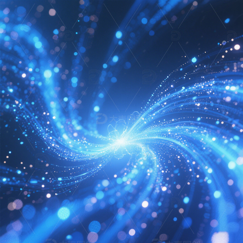 蓝色魔法梦幻粒子旋转光效