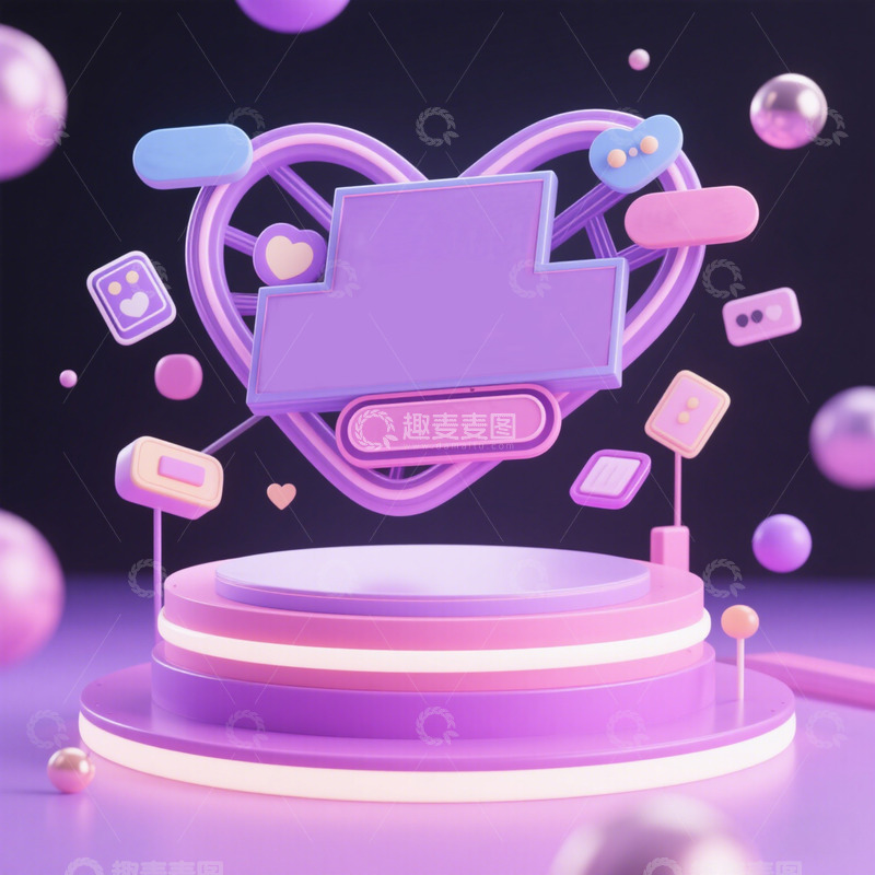 高清大图下载【趣麦麦图】3D电商展台背景海报