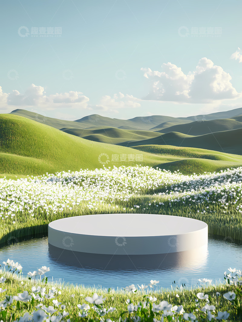 高清大图下载【趣麦麦图】春天电商圆台背景21