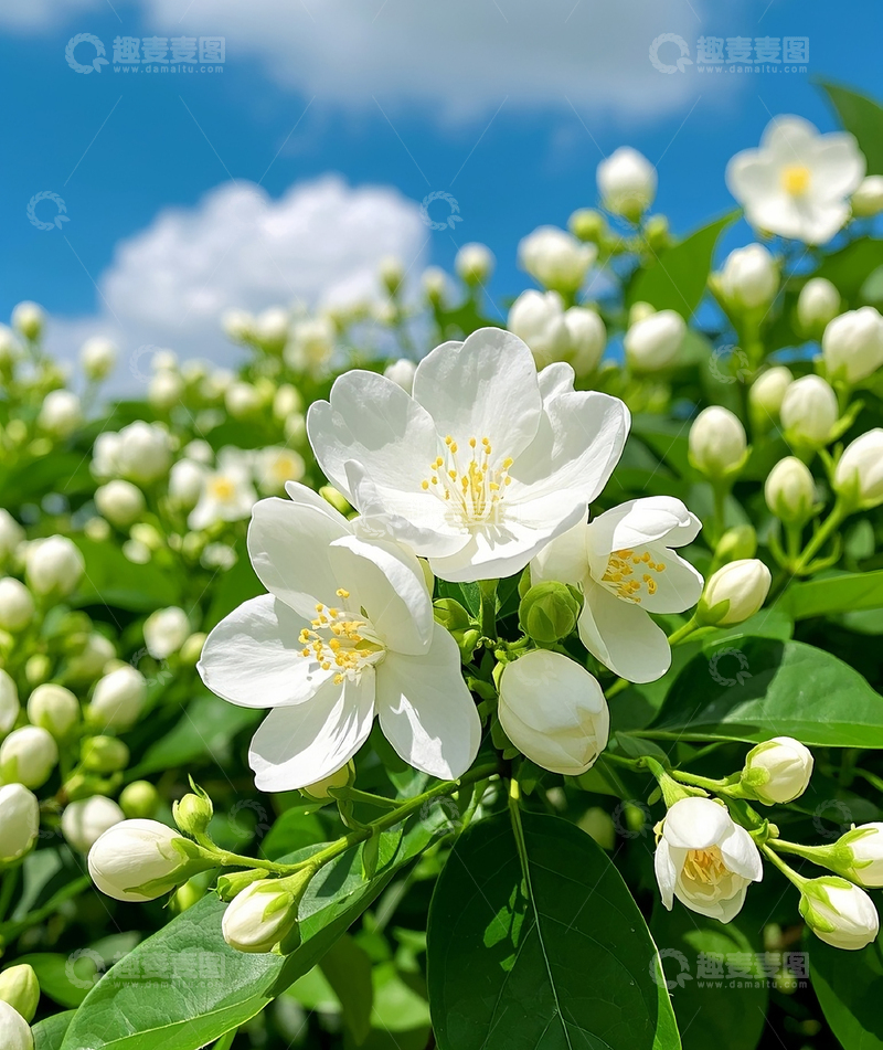 高清大图下载【趣麦麦图】白色茉莉花