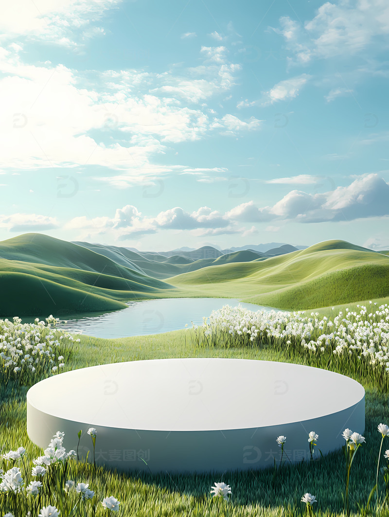 春天电商圆台海报4