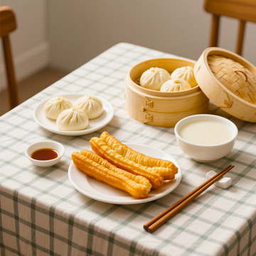 早餐油条豆浆包子中餐