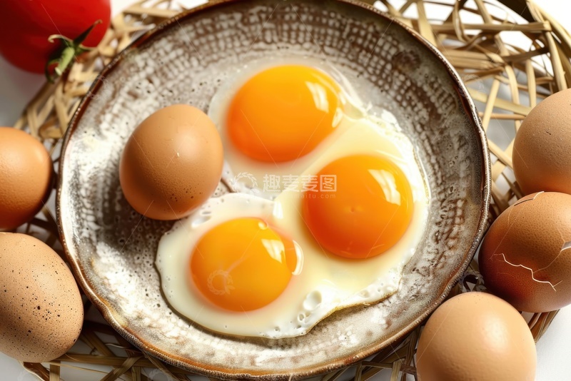高清大图下载【趣麦麦图】一盘煎蛋鸡蛋