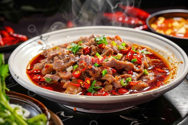 高清大图下载【趣麦麦图】一盘麻辣炒肉片