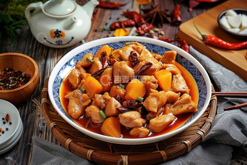 高清大图下载【趣麦麦图】一盘土豆炒鸡块