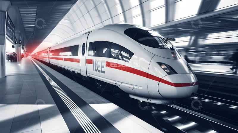 高清大图下载【趣麦麦图】高铁站台场景