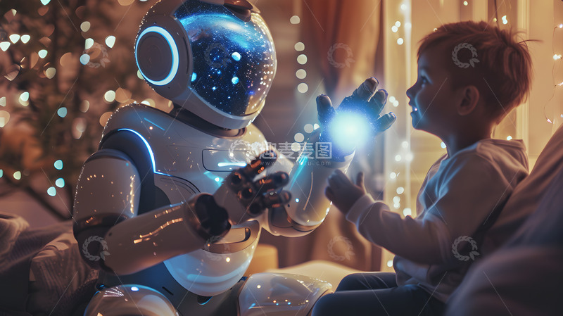高清大图下载【趣麦麦图】AI陪伴型机器人科技场景