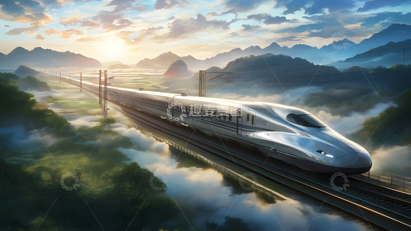 高清大图下载【趣麦麦图】穿越山间的高铁1