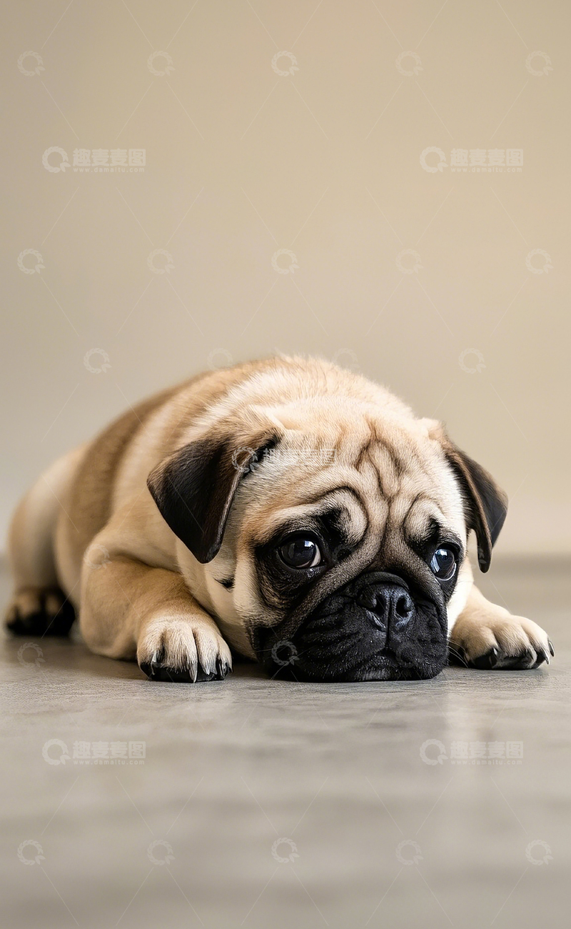 高清大图下载【趣麦麦图】狗狗趴在地上