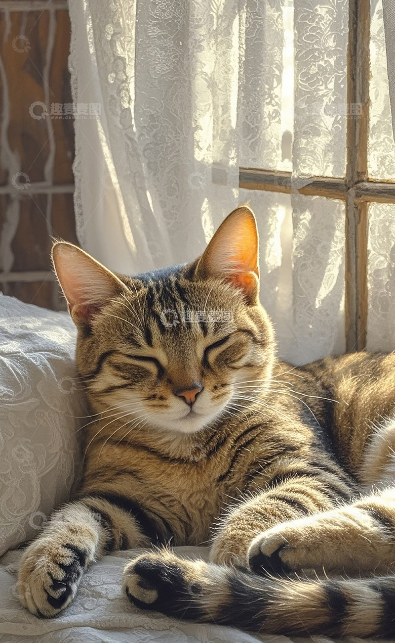 高清大图下载【趣麦麦图】猫在睡觉
