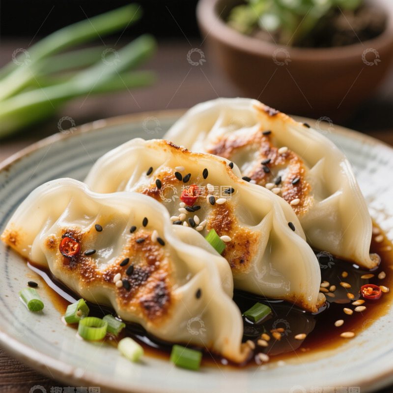 高清大图下载【趣麦麦图】美食煎饺展示摄影图