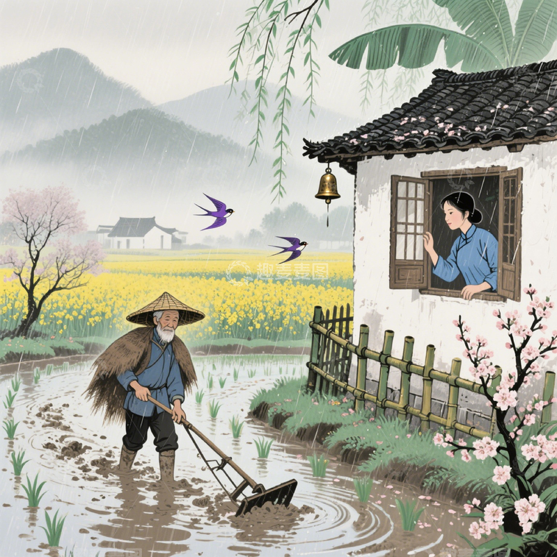 高清大图下载【趣麦麦图】谷雨-烟雨江南