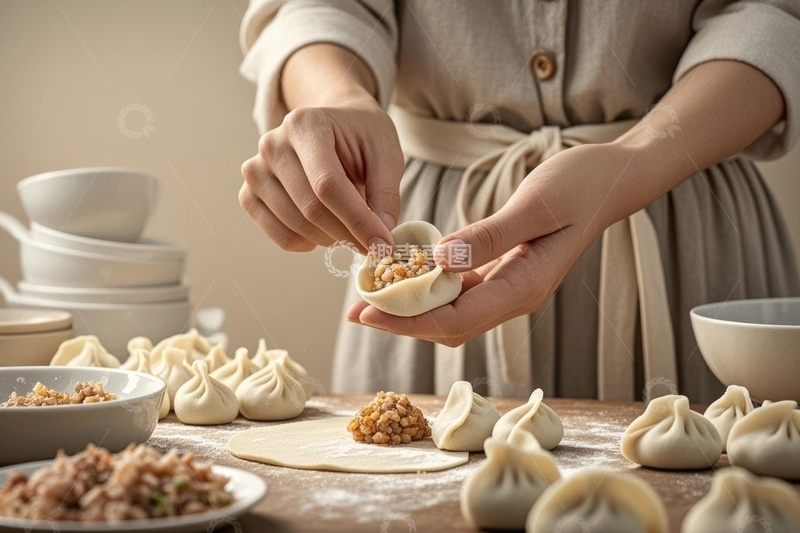 高清大图下载【趣麦麦图】美食主食水饺制作高清特写4