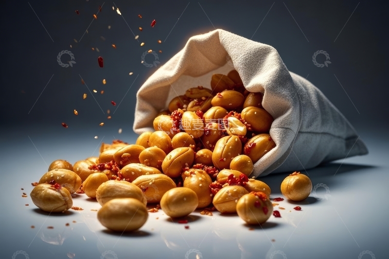 高清大图下载【趣麦麦图】美食小吃花生米高清特写1