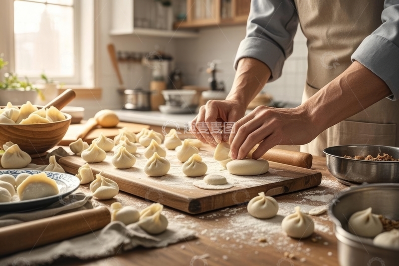 高清大图下载【趣麦麦图】美食主食水饺制作高清特写2