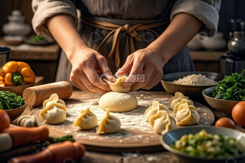高清大图下载【趣麦麦图】美食主食水饺制作高清特写
