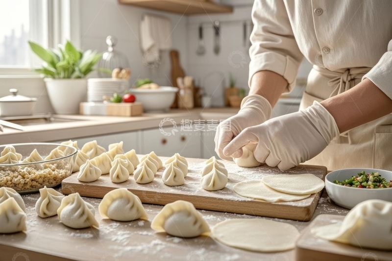 高清大图下载【趣麦麦图】美食主食水饺制作高清特写5