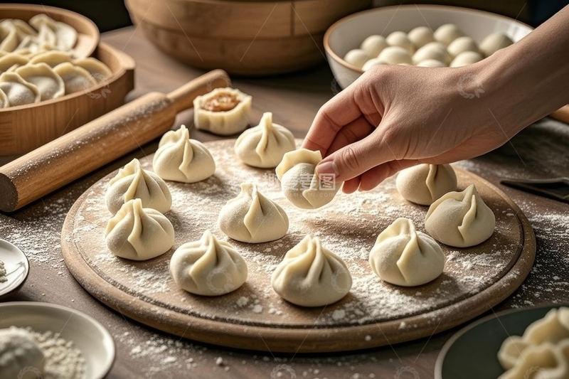 高清大图下载【趣麦麦图】美食主食水饺制作高清特写3