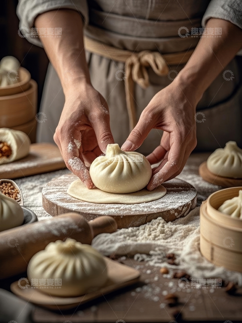高清大图下载【趣麦麦图】美食主食大包子清特写15
