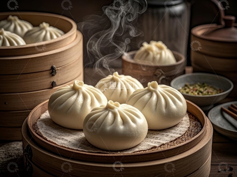 高清大图下载【趣麦麦图】美食主食大包子清特写1