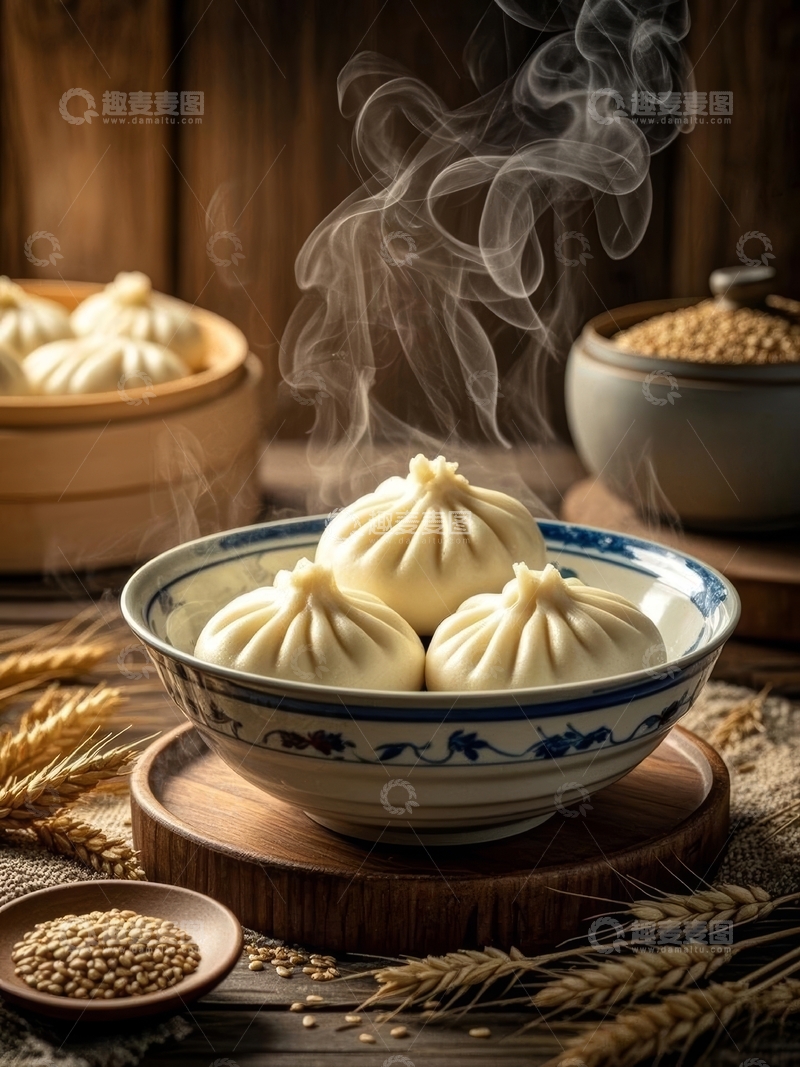 高清大图下载【趣麦麦图】美食主食大包子清特写10