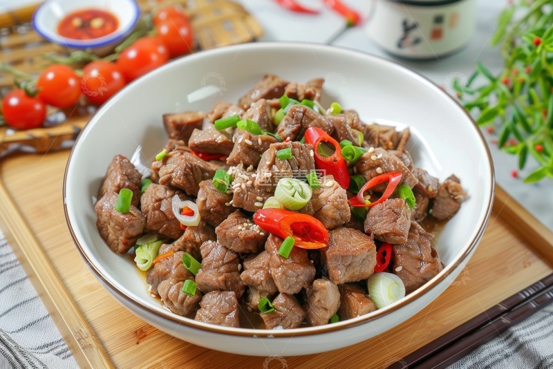 高清大图下载【趣麦麦图】美味的一盘炒肉粒