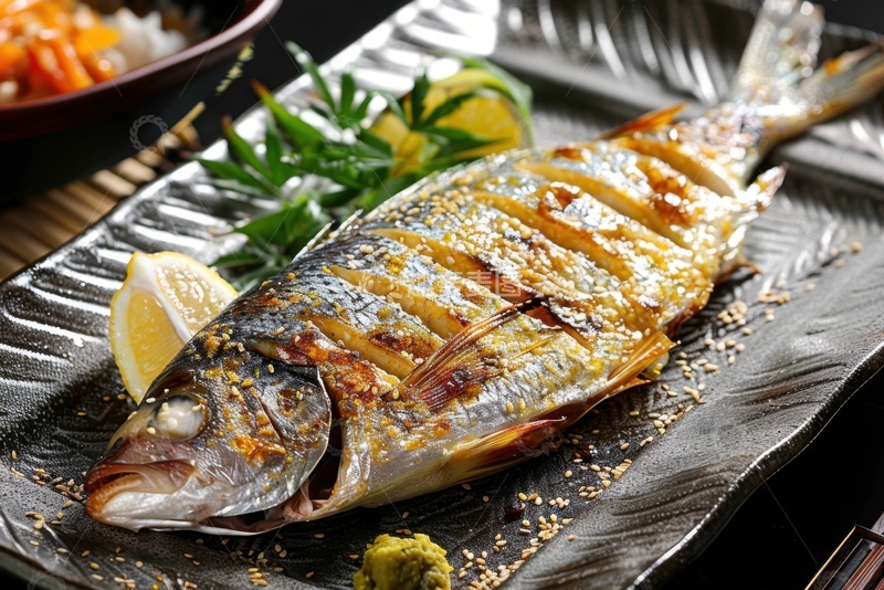 高清大图下载【趣麦麦图】一盘美味的烤鱼2