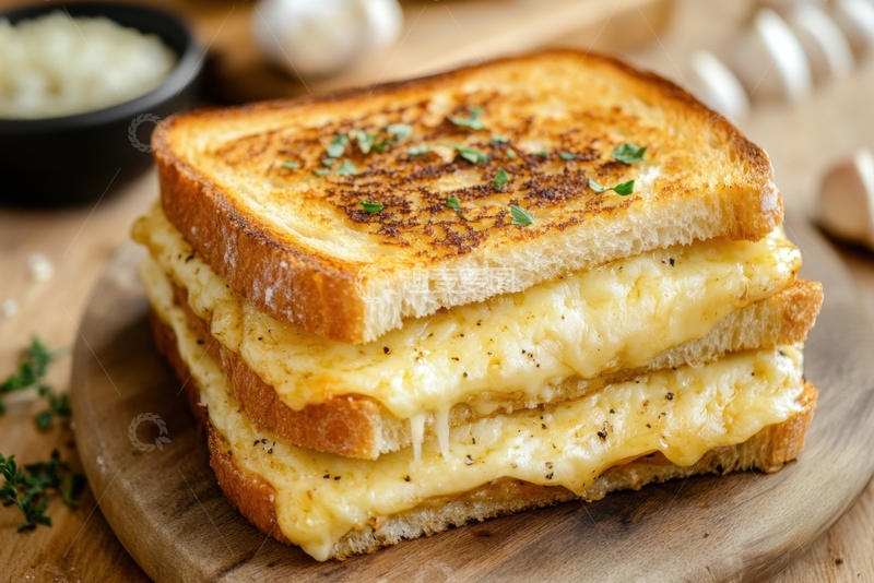 高清大图下载【趣麦麦图】一盘芝士烤面包片