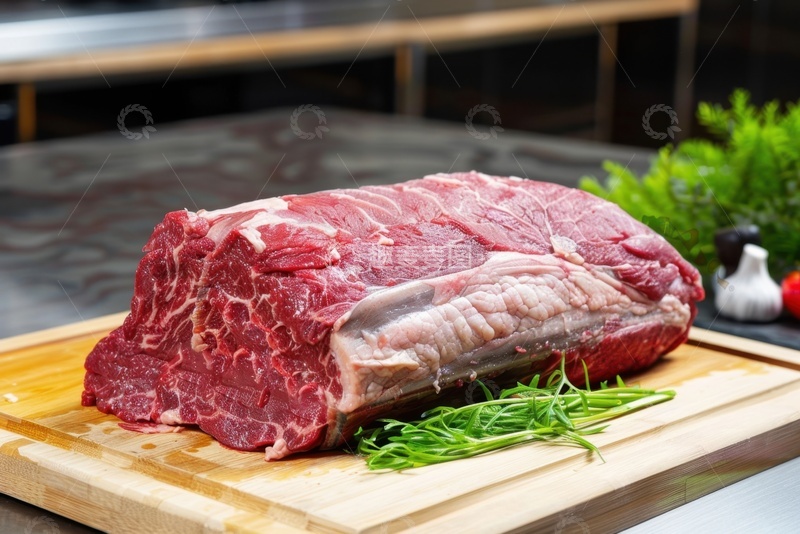 高清大图下载【趣麦麦图】案板上放置的一大块牛肉