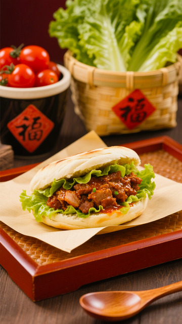 特色小吃肉夹馍摄影图1